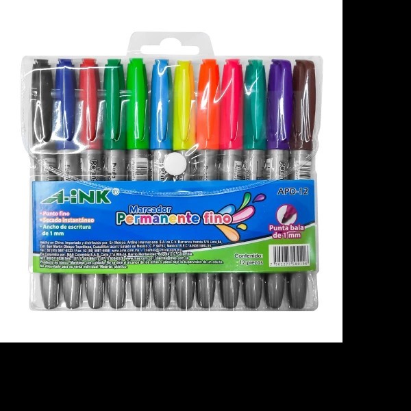 MARCADOR PERM. DELG. INK P.BALA 1.00MM BL.C12 E12 C72